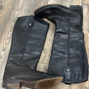 Frye Black Leather knee boots